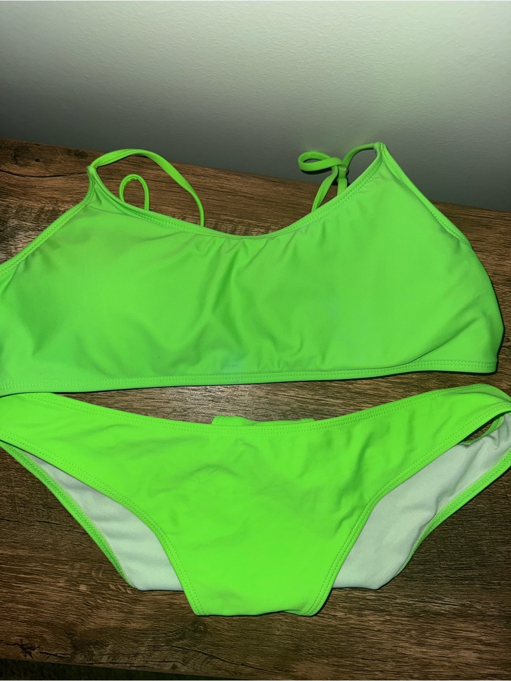 Neon Green Women's Bikini Set - Top and Classic Bottom